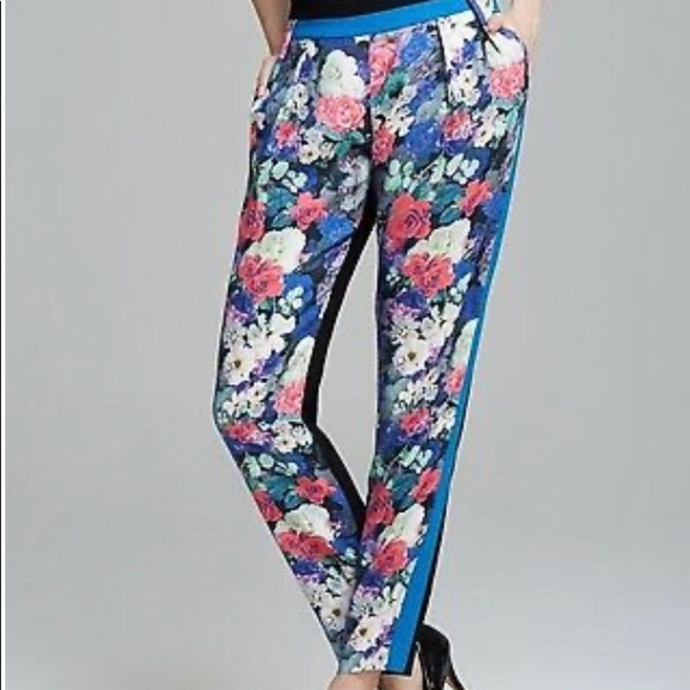 Rebecca MINKOFF Floral Crepe Straight Leg Pants